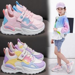 Kids Spring Sneakers Girls School Casual Shoes Outdoor Breathable Running Light Soft Tenis Pink Nonslip Children 240223