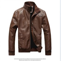 MRMT 2024 Brand Mens Leather Clothing Trade Slim Locomotive Jacket Outer Wear Garment 240229