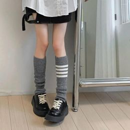 Women Socks Stripe Kawaii Solid Colour Japanese Style Knitted Cover Pile Ballet Guards Streetwear