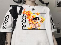 Men039s TShirts Anime One Piece Ace Print Tshirt Loose Unisex Style Top TshirtMen039s5446151