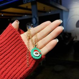 Pendant Necklaces Luxury Exquisite Christmas Snowman Santa Claus Boot Garland Fashion Jewellery Gift Decoration Necklace