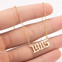 Pendant Necklaces Personalize Year Number For Women Birth Special Date 1982 1989 2000 1999 Birthday Gift From 1980 To 2024