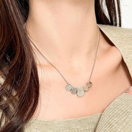 Pendant Necklaces Geometric Irregular Circular Smooth Surface Clavicular Chain Necklace For Women Fashion Jewellery Minimalist Accessories