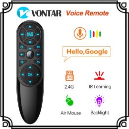 Keyboards VONTAR Q6 Pro Voice Remote Control with Gyroscope Backlit 2.4G Wireless Air Mouse IR Learning for Android TV Box