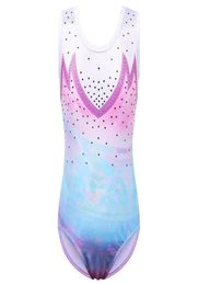 Children Girls Dancewear Cute Sleeveless Dance Dress Light Colourful Shiny OnePiece Tank Kids Teens Pattern6981082