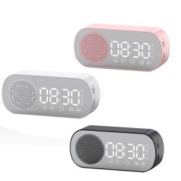 Speakers Wireless Bluetooth Speaker Clock Radio Dual Alarm Support TF Card Soundbar Digital Alarm For Home Office