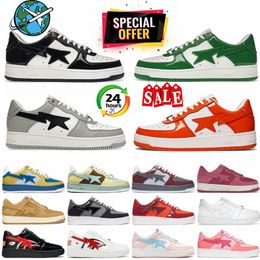 SK8 Designer Sta Casual Shoes Low Top Men and women White Red Camouflage Skateboarding Sports Bapely Sneakers Outdoor Shoes Waterproof leather Size 36-45 with box