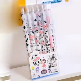 Pcs/lot Kawaii Milk Cow Erasable Gel Pen Set Cute 0.5 Mm Bue Ink Signature Pens Promotional Gift Office School Supplies