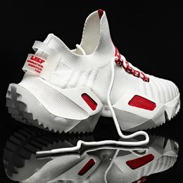 Plus Size Summer Massive Sneakers Socks Men Sport Shoes Man White Sports Running Red Knit Tennis Trainers Gym GME1581 240227