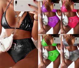 3 Color New Bikini Sexy Bikini Explosion Model Crocodile Skin Fabric Swimsuit Lady Split Swimwear 20805189717