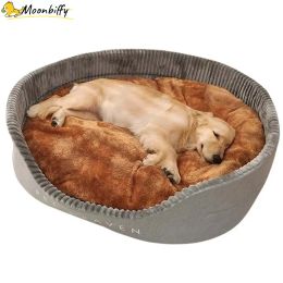 Pens Autumn Winter Dog Bed Removable Washable Kennel Pet Large Sofa Plus Velvet Thick Deep Sleep Cushion Puppy Mat Dog Accessories