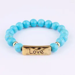 Charm Bracelets 1 Piece 10mm Natural Stone Cute And Chic Stretch Message Collection For Women