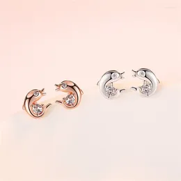 Stud Earrings Design Crystal Dolphin For Women Girl Party Engagement Birthday Anniversary Gift Aesthetic Jewellery Set Combination