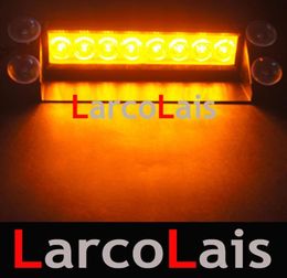 Amber White 8 LED Strobe Flash Warning EMS Car Truck Light Flashing Firemen Fog Lamp4716465