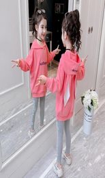 Clothing Sets Girls Sports Clothes Set Children Spring Autumn Ear Hoodies Pants 2pcs Outfit Kids Casual Letter Printed Tracksuits4305898