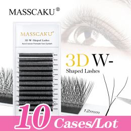 Eyelashes 10case/lot New Arrival Masscaku Faux Mink W Shape Lashes 4D 5D 6D Premade Fans Eyelash Natural Soft Individual Lash Extension