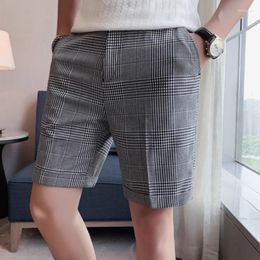 Men's Shorts 2024 Brand Clothing High-quality Cotton Checkered Shorts/Men's Summer Slim Casual Business Fashion Plus Size 29-36