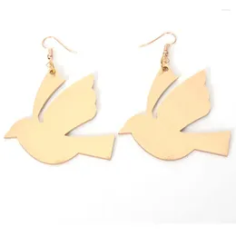 Stud Earrings Unique Design Golden Colour Plated Nickle/Lead/CA Free Aluminium Peace Pendant Earring For Women Gift