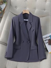 Women's Suits French Style Fashion Women Blazer Jacket Casual For Formal Work Clothes 2024 Autumn Winter Streetwear Elegant