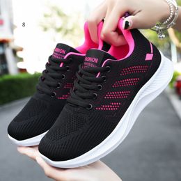 Soft sports running shoes with breathable women balck white womans 0204619