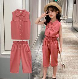 Clothing Sets Teen Girls Vest Short Clothes For Summer Tracksuit Girl Casual Style Children039s 8 10 12 148204789