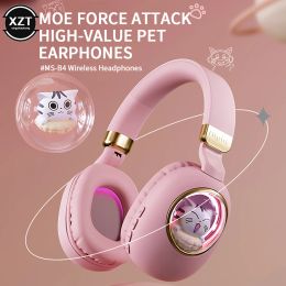 Headphone/Headset Cute Pet Wireless Bluetooth Headphone With Mic Gaming Headset Noise Cancelling Foldable Stereo Headset