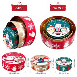 Storage Bottles Christmas Tin Box Candy Containers Metal Cookie Boxes Jar Tinplate Cases Gift Tins