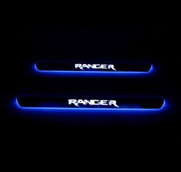 Moving LED Welcome Pedal Car Scuff Plate Pedal Door Sill Pathway Light For Ford Ranger 2015 20204642531