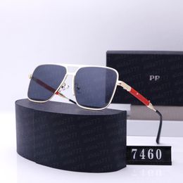 New luxury Oval sunglasses for men designer summer shades Polarised eyeglasses black vintage oversized sun glasses of women male sunglass with box 7460