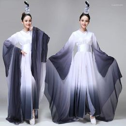 Stage Wear Long Sleeve Classical Folk Dance Fairy Clothing Water Sleeves Costumes Adults Ancient National Hanfu Yangko Performance