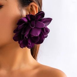 Stud Earrings 2024 Exaggerated Big Flower For Women 6 Colours Romantic Party Wedding Fashion Jewellery Girls Gift