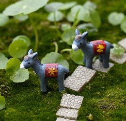 6pcs Animal donkey figurines gnomes fairy garden miniature bonsai terrarium ornament house home decoration resin crafts3006378