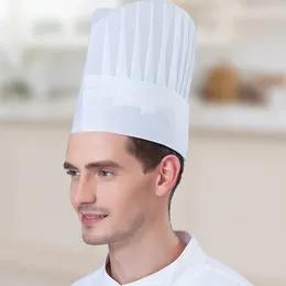 Berets Disposable Cooking High Cap White Black Colors For Restaurant Bread Canteen Bakery Kitchen Wear To Work Chef Hat Men