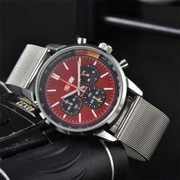38% OFF watch Watch for Men New Mens Six stitches All dial work Quartz Luxury Chronograph clock Steel And Leather Belt fashion Breit Top Time
