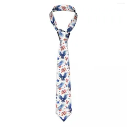 Bow Ties Close Up Pattern Patriotic Birds With Stars Generative Tie American Flag Eagle Cravat Street Necktie Shirt Accessories