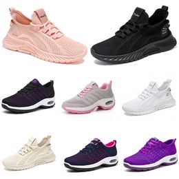 New Men Women Shoes Hiking Running Flat Shoes Soft Sole Fashion Purple White Black Comfortable Sports Colour Blocking Q17 GAI GAI TR