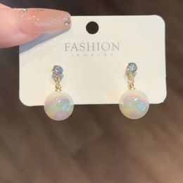 S Sier Needle South Korean Unique Pearl Mermaid Concubine Elegance, Small , High End Design Sense Earrings, and Earrings