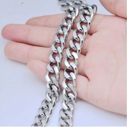 For Holiday GIft whole 10mm 20''-28'' 316L Stainless steel High Polished cuban curb Link Chain Neckl244O
