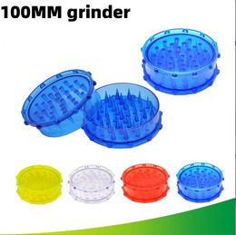 Cross-border hot sale 100mm Smoke grinder Multi-style plastic two-layer smoke mill diameter 100mm diamond horn tooth Colour grinder