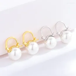 Stud Earrings S925 Sterling Silver Pearl Women's European And American Style Beizhu 2024 Design Sense