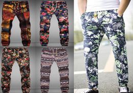 Men039s Pants 202120 Men Flower Print Cotton Linen Harem Trousers Vintage Fashion Long Pant Joggers Sweatpants Plus Size9195895