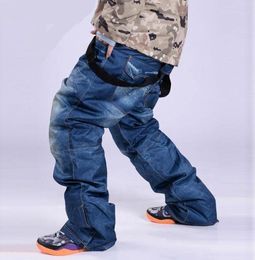 Skiing Pants 2021 Skis Trousers Unique Denim Suspenders Waterproof Breathable Warm And Snowboarding7084427