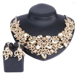 Necklace Earrings Set Women's Wedding Bridal Crystal Statement Choker Party Costume Accessories Jewellery