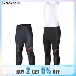 GRSRXX Cycling Pants Fall Winter Fleece Thermal 5D GEL Padded Cycling Tights Men Cycling Bib Pants Windproof Bike Long Trousers 240223