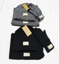 lia Designer Knitted Hat and Neck Gaiter Gloves 4pcs Set Winter Fleece Beanies Thickened Neckerchief Outdoor Crochet Hats Knit Scarf Warm Glove 4 Piece Suit7556005