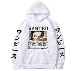 Men039s Hoodies Sweatshirts Anime One Piece Robin Hoodie Men Print Pullovers Harajuku Pullover Sweatshirts Long Seve Loose Stre7815376