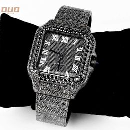 Premium Luxury Customise Gold Black Iced Out High on Demand Antique Iced Out Watch VVS Clarity Moissanite Gold Diamond Watch