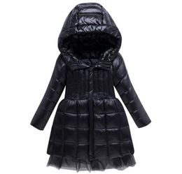 2020 Girl039s Down Coat Children Princess Dress Stitching Lace Thick Winter White Duck Down Jackets Kids Hooded Warm Slim Parka5508995