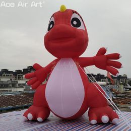 جملة عملاقة زخرفية قابلة للنفخ Red Dragon 6mh (20 قدمًا) مع منفاخ أو منبثقة مخصصة للحفلات الحفلات للديناصورات للمعرض أو الإعلان في الهواء الطلق في الأطفال