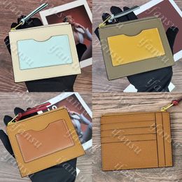 Luxury Design Women's Simple Fashion Leather Colour Blocking Ultra-thin Short Portable Card Bag New Personalised Zipper Zero Wallet